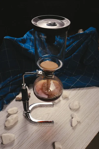 Preparação Café Com Êmbolo Café Chemex — Fotografia de Stock