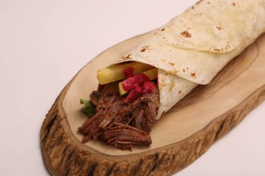 Lezzetli et eti, Türk kebap, sandviç dürümü.