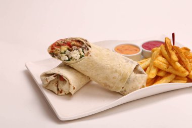 Lezzetli et eti, Türk kebap, sandviç dürümü.