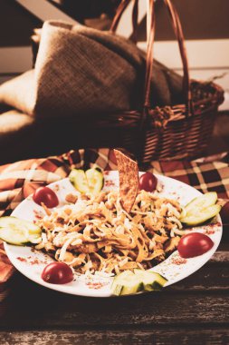 Lezzetli soslu lezzetli klasik İtalyan makarnası..