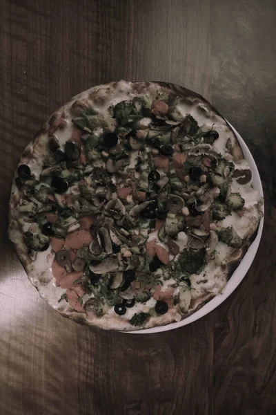 Νόστιμο Μίγμα Πίτσα Ιταλική Κουζίνα — Φωτογραφία Αρχείου