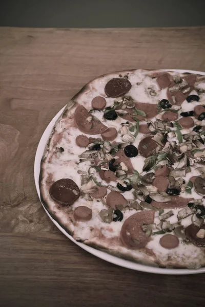 Смачна Суміш Піци Італійської Їжі — стокове фото