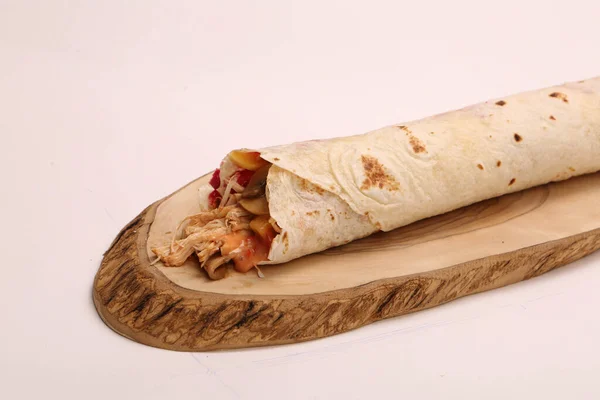 Delikat Kött Durum Turkisk Kebap Smörgås Wrap — Stockfoto