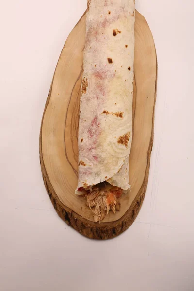 Delikat Kött Durum Turkisk Kebap Smörgås Wrap — Stockfoto