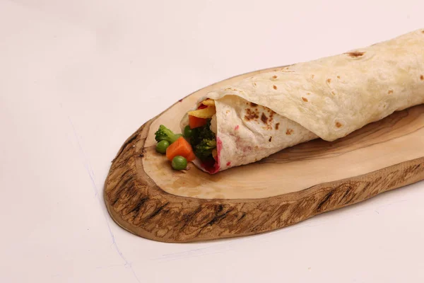 Deliciosa Carne Durum Kebap Turco Envoltório Sanduíche — Fotografia de Stock