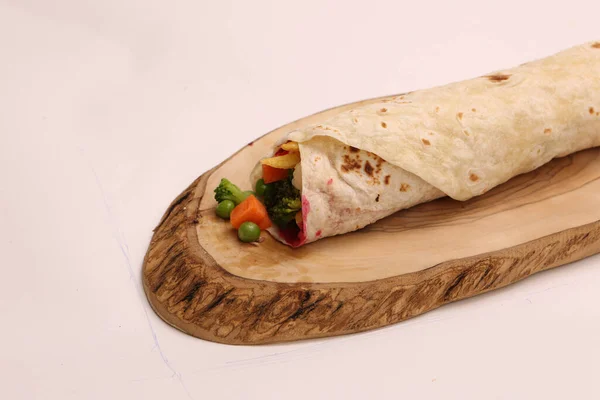 Köstliches Fleisch Durum Türkischer Kebap Sandwich Wrap — Stockfoto