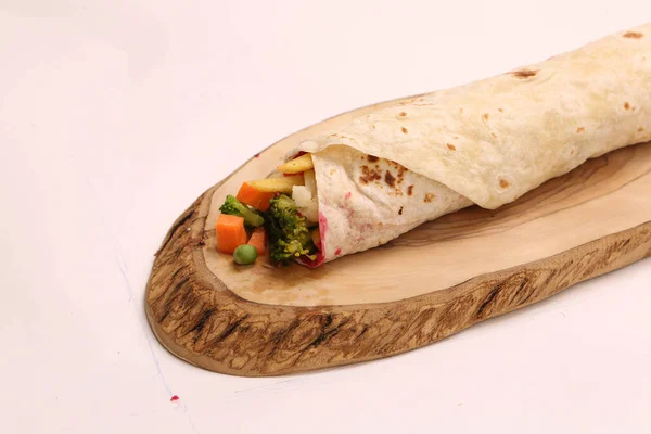 Köstliches Fleisch Durum Türkischer Kebap Sandwich Wrap — Stockfoto