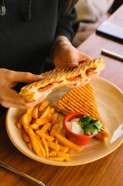 Türk bazlama tostu - fırında kızarmış ekmek