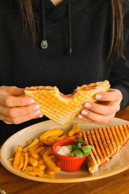 Türk bazlama tostu - fırında kızarmış ekmek