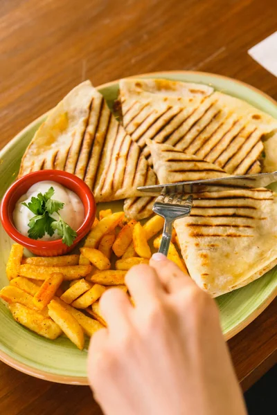 Turkish Bazlama Toast Flat Baked Bread Toasted — Stock Photo, Image