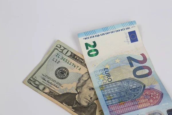 Dollaro Usa Banconote Euro — Foto Stock