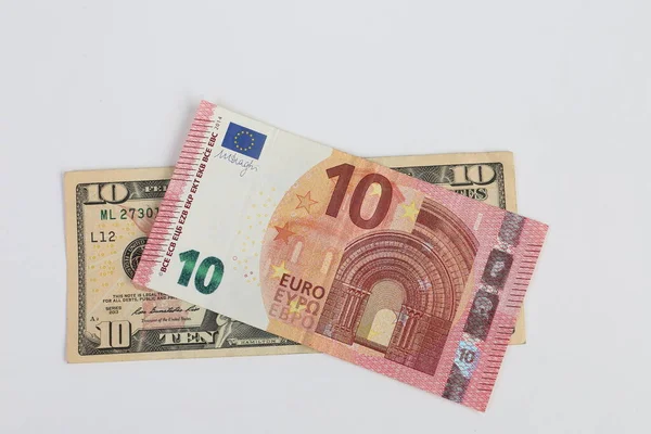 Monnaie Dollars Américains Euros — Photo