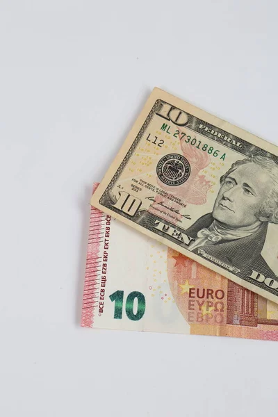 Amerikai Dollár Euro Bankjegy Pénz — Stock Fotó
