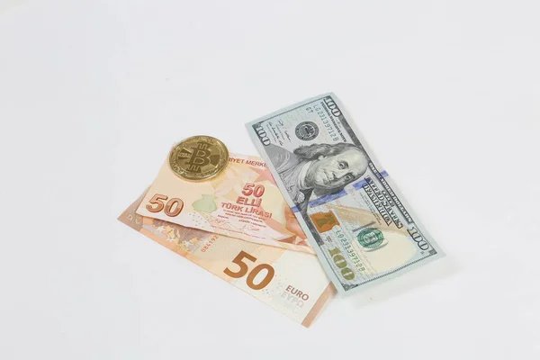 Multi Euro Dolar Gotówka Monety Inny Rodzaj Banknotów Nowej Generacji — Zdjęcie stockowe