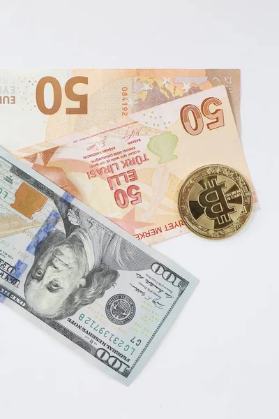Multi Euro Dolar Gotówka Monety Inny Rodzaj Banknotów Nowej Generacji — Zdjęcie stockowe