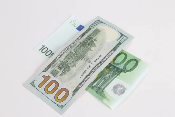 Oss Dollar Och Euro Sedel Pengar — Stockfoto