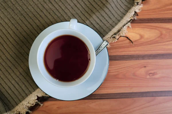 Uma Xícara Chá Mesa — Fotografia de Stock