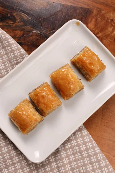 Baklava Dessert Turc Traditionnel Avec Noix Cajou Noix Baklava Maison — Photo