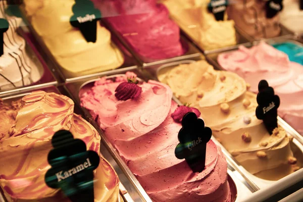 冰箱里有美味的水果冰淇淋 — 图库照片