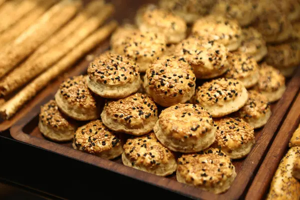 Grupo Galletas Surtidas Chip Chocolate Pasas Avena Chocolate Blanco — Foto de Stock