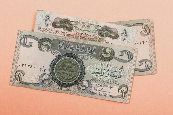 Irak Központi Bankja Egy Dinár Bankjegy — Stock Fotó
