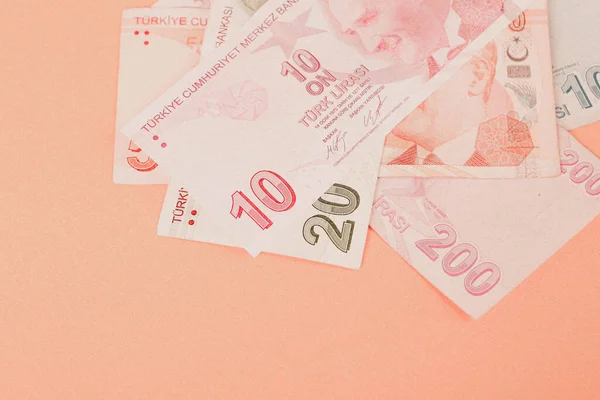 Moneda Turca Billetes Lira Turca —  Fotos de Stock