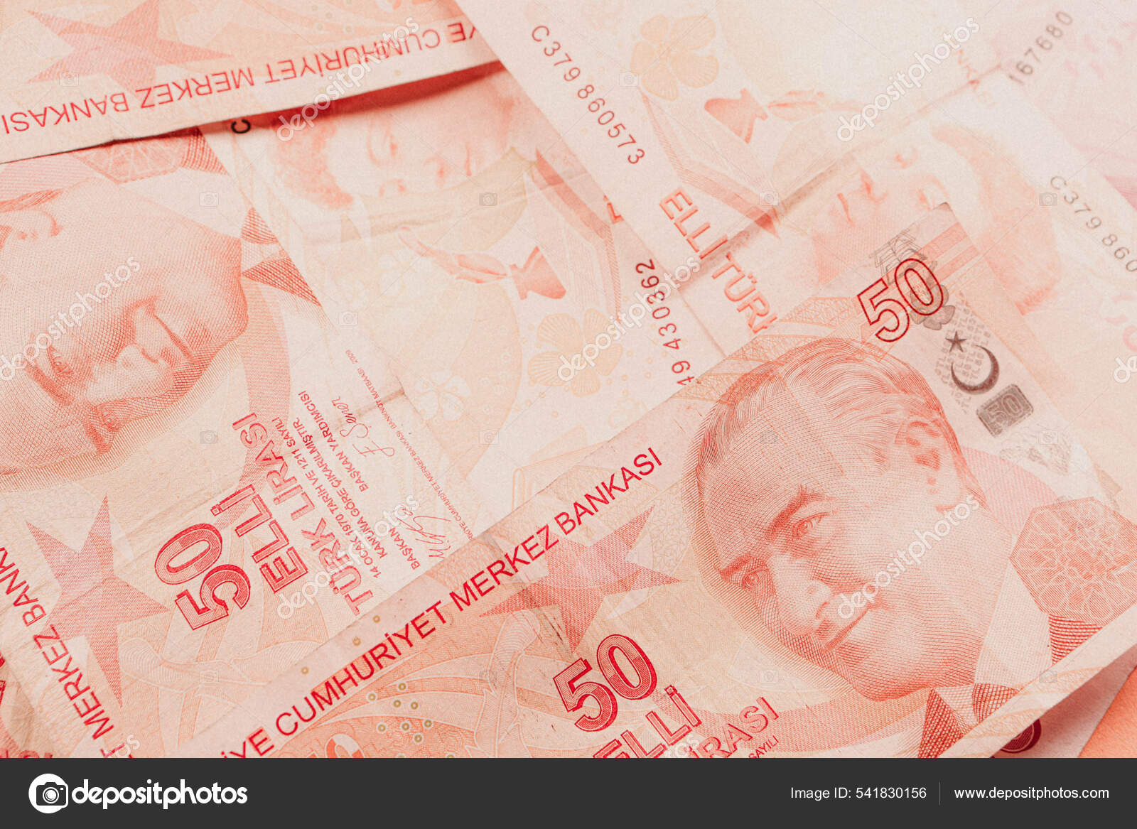 Turkish Currency Turkish Lira Banknotes Stock Illustration by