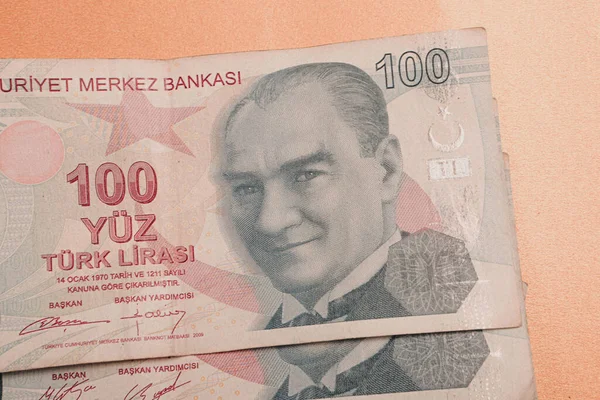 Turkse Valuta Turkse Lire Bankbiljetten — Stockfoto