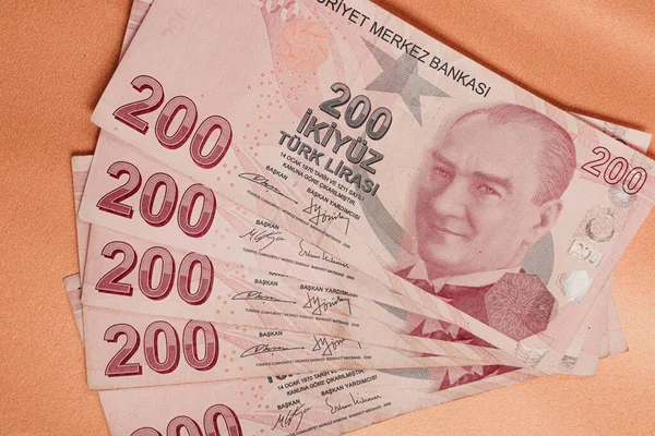 Turkisk Valuta Turkiska Lira Sedlar — Stockfoto