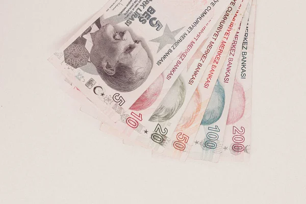 Turkish Currency Turkish Lira Banknotes — Stock Photo, Image