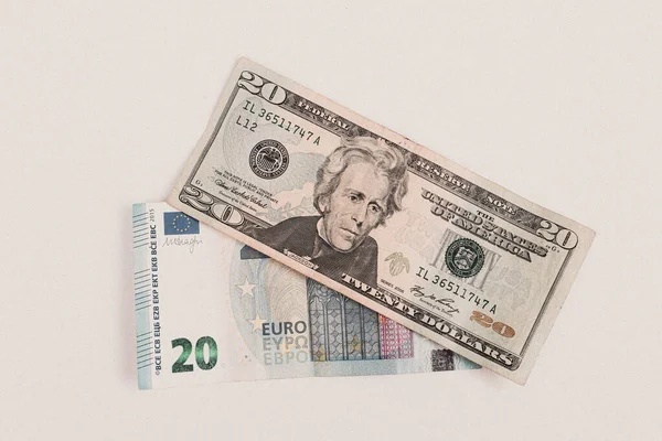 Dollaro Usa Banconote Euro — Foto Stock