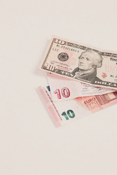Turkiska Lira Sedlar Amerikanska Dollar Och Euro — Stockfoto