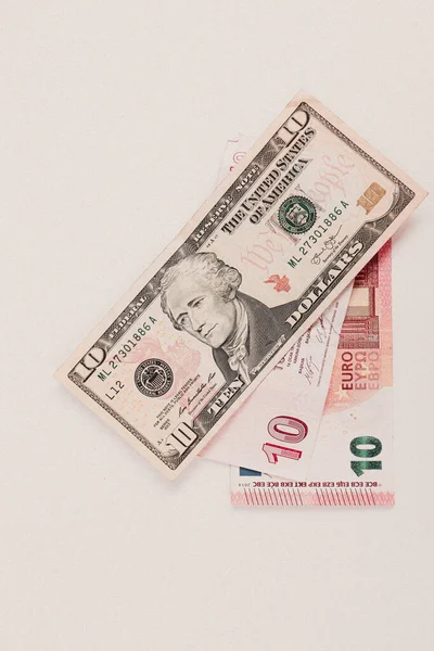 トルコのリラ紙幣 米ドルとユーロ — ストック写真