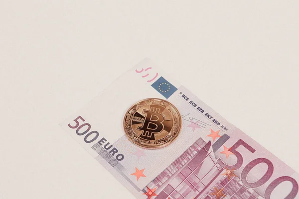 Multi Euro Dolar Cash Différents Types Billets Nouvelle Génération Bitcoin — Photo