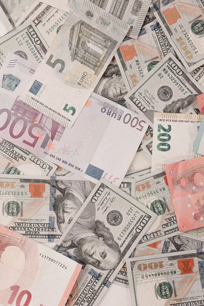 Dinero Dólares Billetes Euros — Foto de Stock