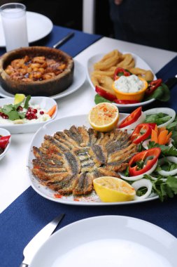 Geleneksel Türk ve Yunan yemek meze masası