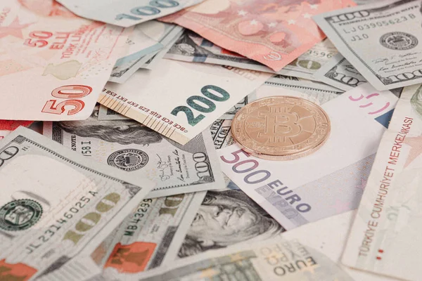 Multi Euro Dolar Contant Geld Munt Verschillende Soorten Nieuwe Generatie — Stockfoto