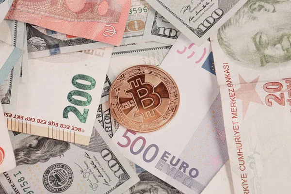 Multi Euro Dolar Bargeld Und Münzen Verschiedene Banknotentypen Der Neuen — Stockfoto
