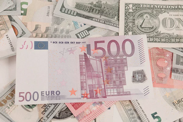 Multi Euro Nakit Bozuk Para Farklı Türde Yeni Nesil Banknotlar — Stok fotoğraf