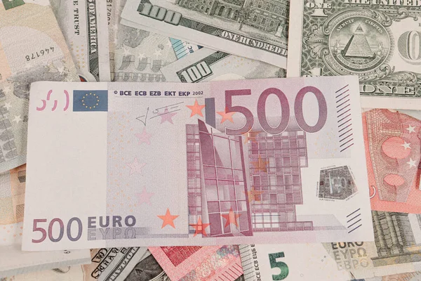 Multi Euro Nakit Bozuk Para Farklı Türde Yeni Nesil Banknotlar — Stok fotoğraf