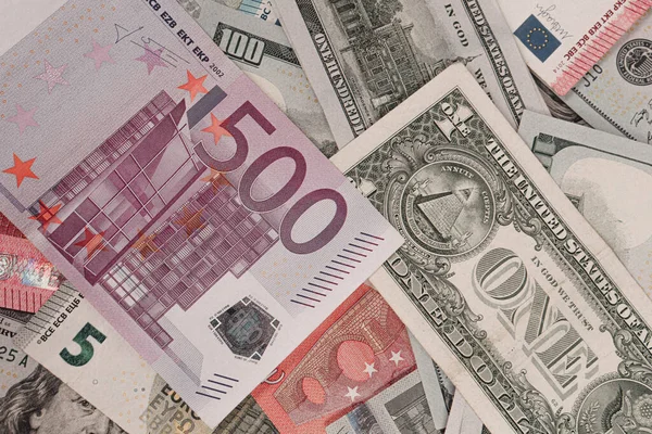 Multi Euro Nakit Bozuk Para Farklı Türde Yeni Nesil Banknotlar — Stok fotoğraf