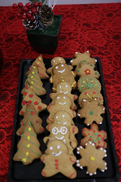 Gingerbread Cookies Shape Man Table — Stock Photo, Image