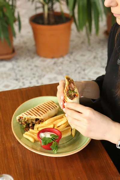 Delicious Grilled Wrap Sandwich — Stock Photo, Image