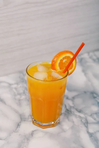 Glass Tasty Orange Juice — Φωτογραφία Αρχείου