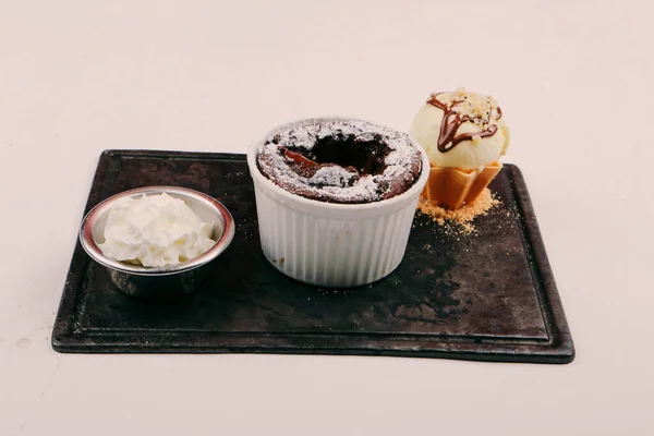 Chocolate Souffle Ice Cream — Stock Photo, Image