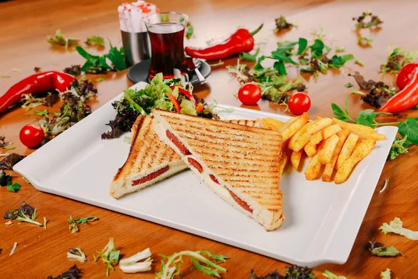 Tostadas Turcas Tradicionales Delicioso Desayuno — Foto de Stock