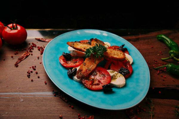 Fresh salad plate with mixed greens