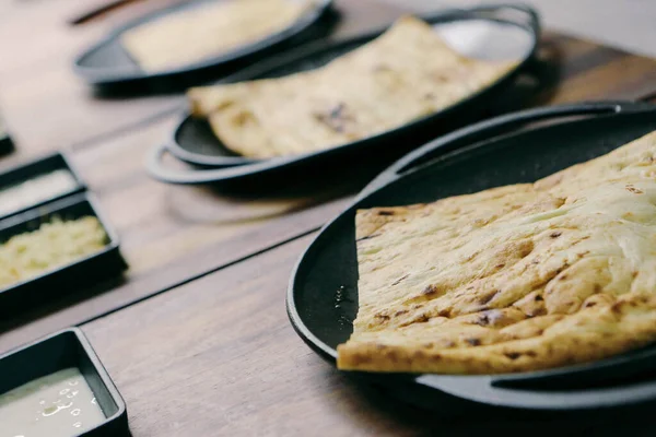 Pane Lavash Sul Tavolo Bianco — Foto Stock