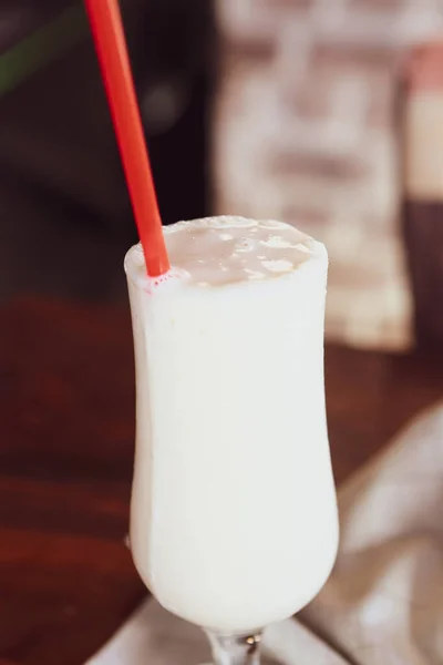 Iced Coffee Milk Iced Coffee Latte Woman Holding Glass Cup — Foto Stock