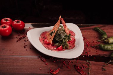 Biraz sebzeli somon pişirdim.